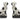 Black and White Porcelain Dog Ornaments Geko Products